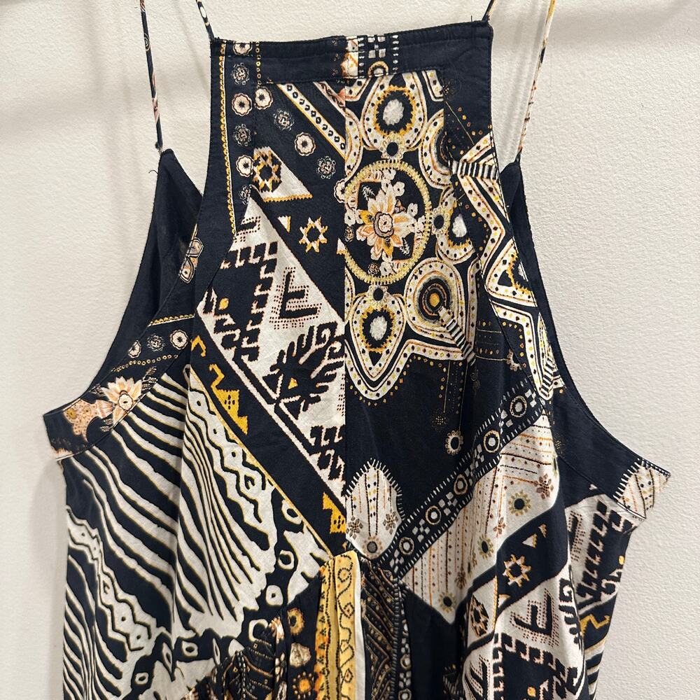 Isabel Marant Etoile Sabba Strappy Bandana Print Midi Dress‎ Black Ochre Size 10 - Picture 7 of 12